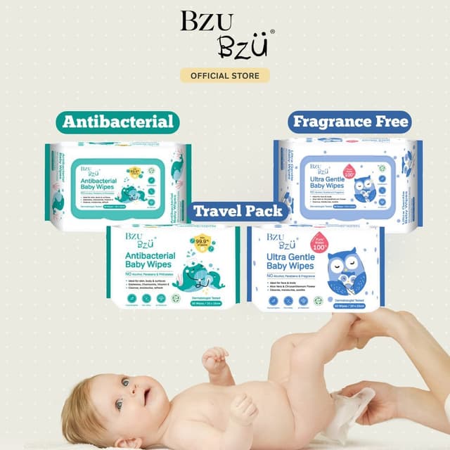 BZU BZU Baby Wet Wipes Bundle Deal | Kill 99.9% Germs | Safe for Face & Body