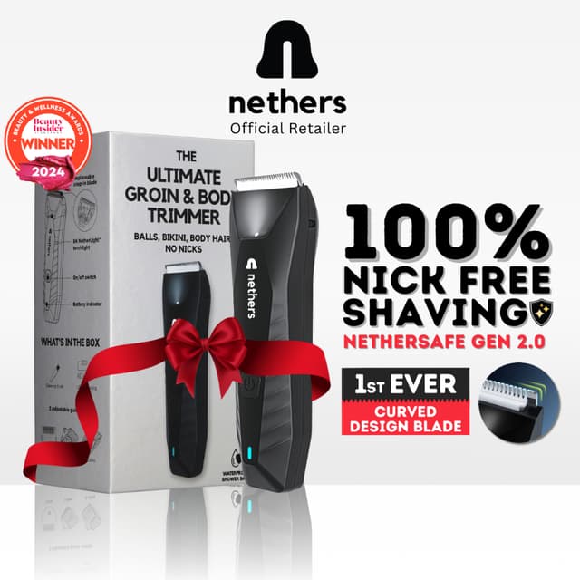 Nethers Undercut Body/Ball Trimmer Wet Dry Shaver For Man NetherSafe Ceramic Blades Waterproof Pubic Armpit Meridian