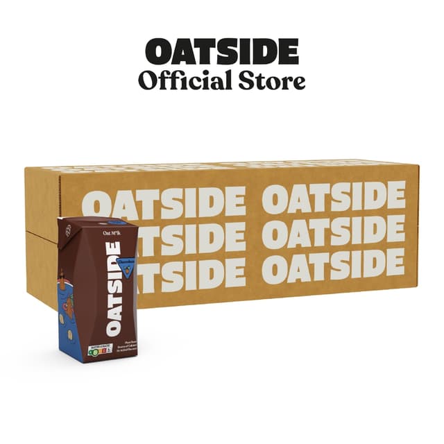 OATSIDE Chocolate Oat Milk 24x200ml w straw- Dairy Free, Rich, Made with Real Cacao