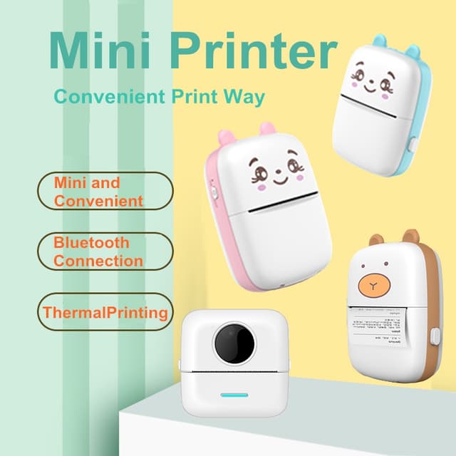 ✨Ready stock✨ Mini Portable 57mm Wireless Bluetooth Pocket Thermal Printer Android IOS Print labels, sticker, notes