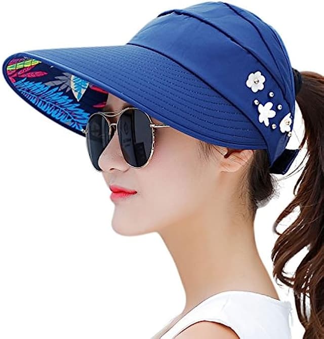 HINDAWI Sun Hats for Women Wide Brim Sun Hat UV Protection Caps Floppy Beach Packable Visor