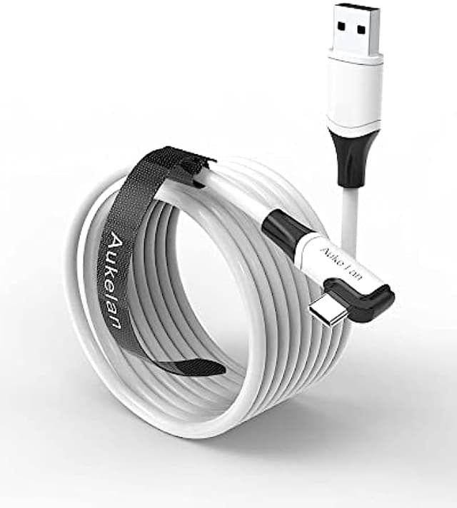 Aukelan Link Cable 10FT Compatible for Oculus Quest 2/Steam VR and PC, High Speed Data Transfer & 3A Fast Charging,USB 3.0 to USB C Cable for VR Headset and Gaming PC.