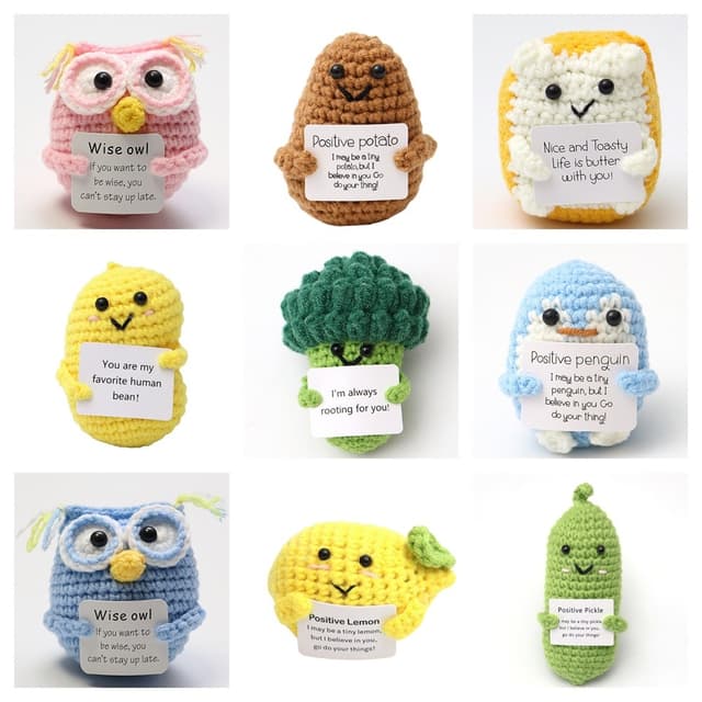 SMALL size Emotional Support Positive Potatoes Crochet Pickle Knitted Graduation Knitting Christmas Day Gift