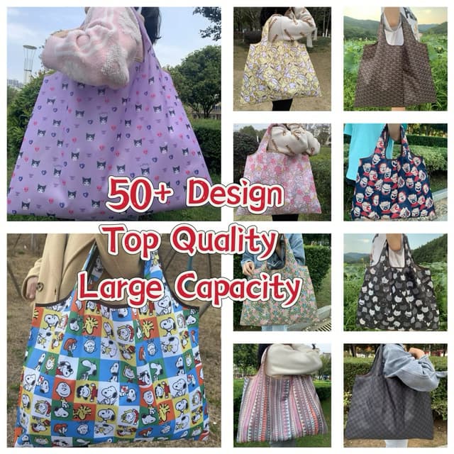 XL Foldable Shopping Bag Reusable Bag Recycle Grocery Travel Bag Tote Bag Teacher's Day Gift