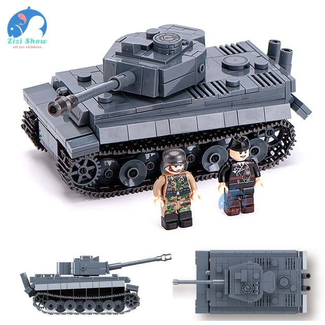 LEYU Military WW2 King Tiger Tank Model Building Blocks Compatible Legoingly Army WW2 Soldier Figures Bricks Children Boy Toys Gift