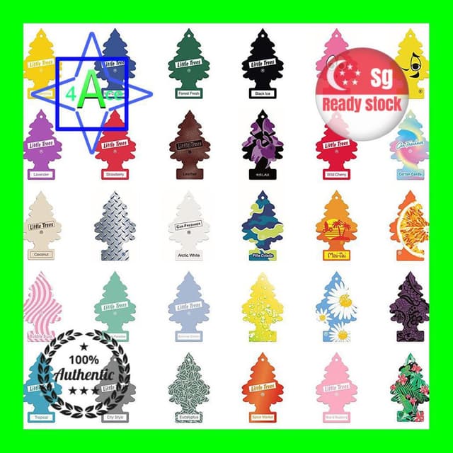 Little Trees - Air freshener for Car and Home - Bubblegum, black Ice, Daisy Fields, Watermelon ...