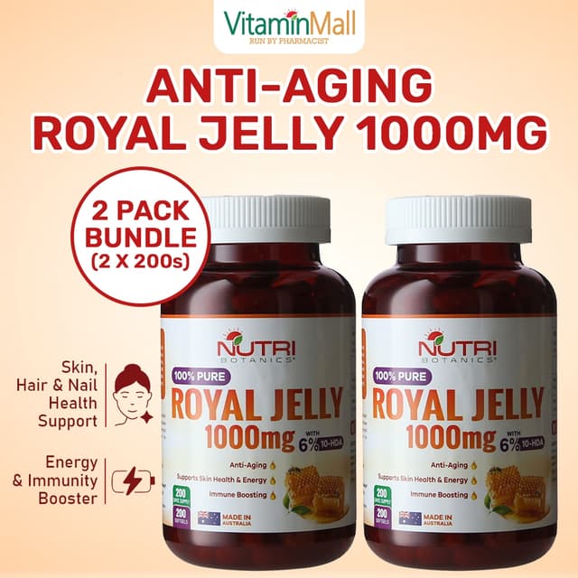 [BUY 2️⃣ GET 15% OFF] Nutri Botanics Royal Jelly 1000mg - Anti Aging Supplement Immune Booster