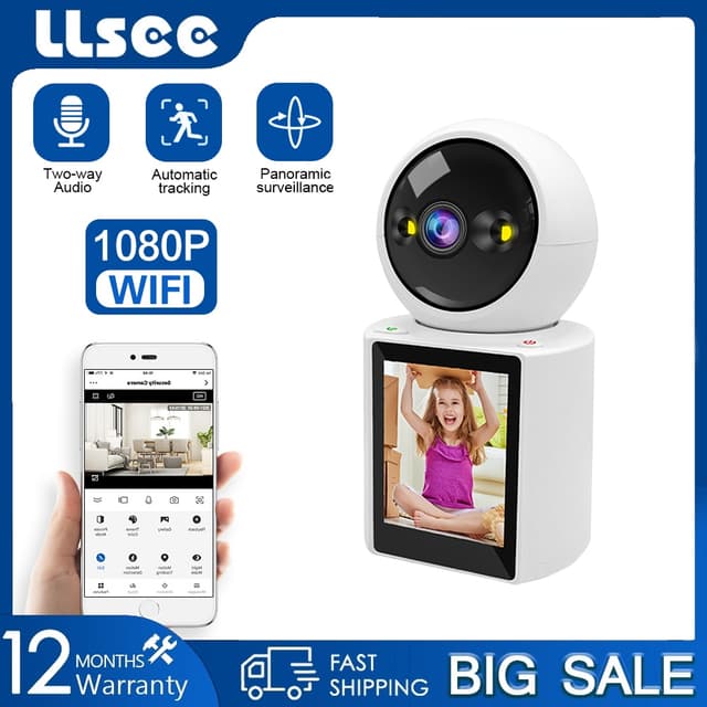 LLSEE HD 1080P Home Video Call Mini Security Camera CCTV Camera Home Wireless WIFI Infrared Night Vision Mobile Tracking