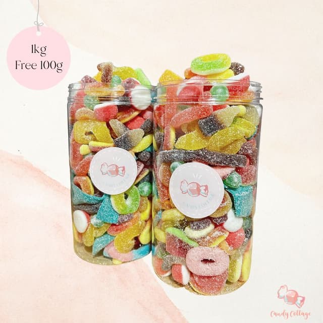 Candy Cottage 550G/1.1KG Gummy Bottle - MIX AND MATCH ASSORTED GUMMY SOUR GUMMY AND CANDY BIRTHDAY GIFT DOOR GIFT