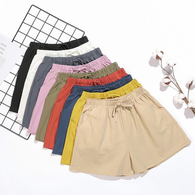 【Ready Stock】 Women Seluar Pendek Perempuan Loose Wide Leg Short Elastic Waist Casual Shorts
