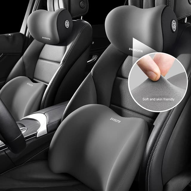 Car Headrest Neck Pillow Support Memory Cotton Car Seat Lumbar Support Soft Neck Rest Protector Waist Cushion For Car Pillow