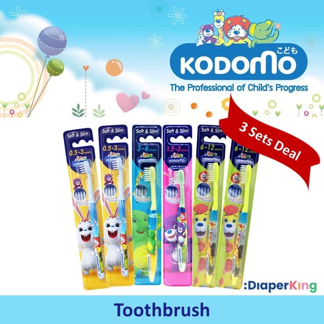 Kodomo Kids Toothbrush Soft Bristles - 0.5 YO to 12YO