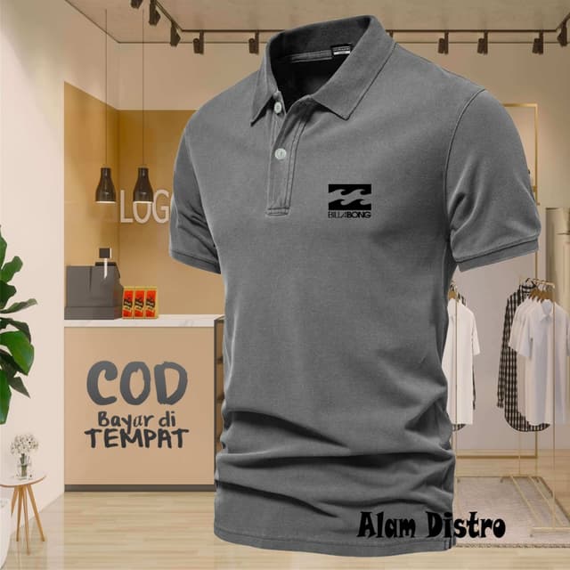 HITAM [Sale] Polo Collar Bilbong 01 Text Black T-Shirt Collar Adult Shirt/T-Shirt For Men Polo/T-Shirt For Uniform