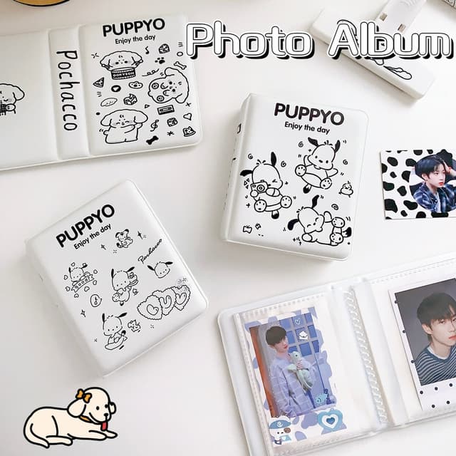 Super Soft Bean 3inch Photo Album 40 Slots Sanrio Cute Puppy Ins Wind Kpop Idol Photo Card Album Star Chasing Collection Book