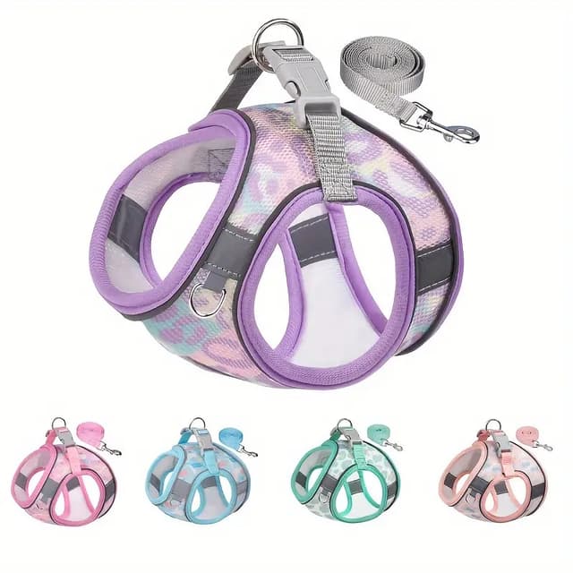 Reflective Camouflage Dog Harness & Leash - Adjustable, Breathable Anti-Escape Design, Easy-Care
