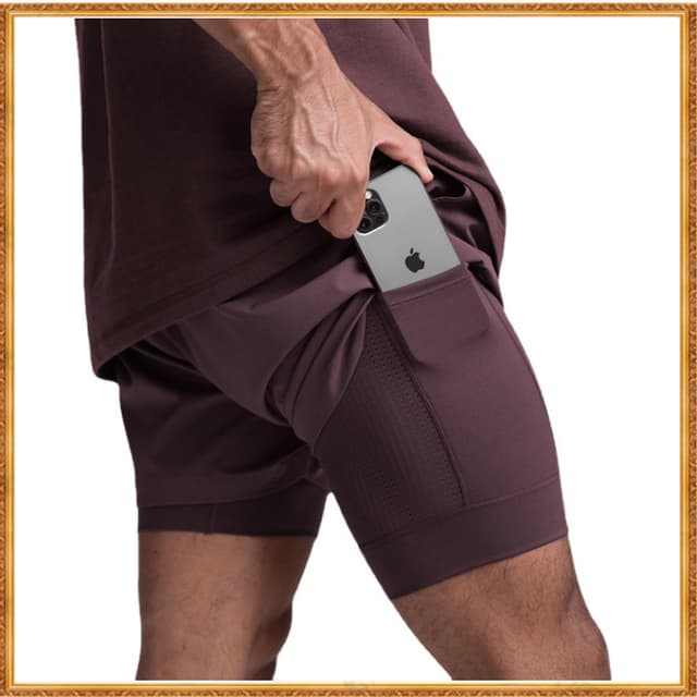Lululemon Men's Sports shorts (EUR SIZE) Casual Shorts Double Layer Fitness Wicking Quick-Drying Shorts DK890