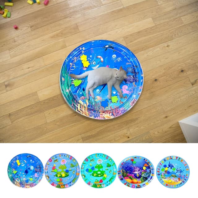 Cat Water Sensory Mat Portable Cat Play Mat Cat Water Play Cooling Mat