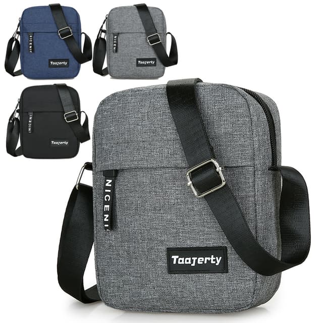 1 PCS Simple Casual Lightweight Solid Color Oxford Portable Mini Zippered Square Men's Srossbody Bag For Outdoor
