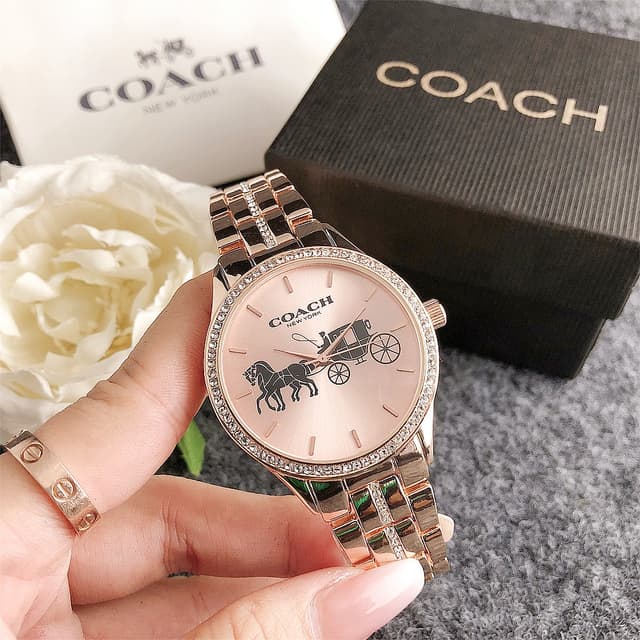 Women Delancey Quartz Watches Big Carriage Luxury Stainless Steel Wristwatches