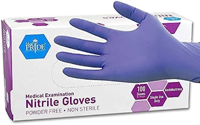 MedPride Powder-Free Nitrile Exam Gloves, Medium, Box/100